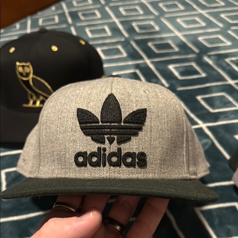Adidas Gray and Black Logo Cap